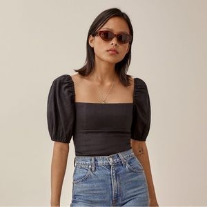 Reformation Arancini Linen Top